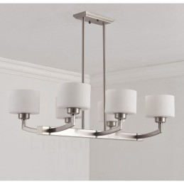 6 Lights Modern Chrome Pendant Light Indoor Chandelier Home Hanging Lighting Lamps Fixtures with Glass Shades