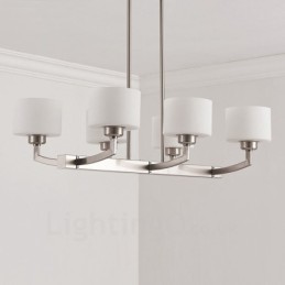 6 Lights Modern Chrome Pendant Light Indoor Chandelier Home Hanging Lighting Lamps Fixtures with Glass Shades