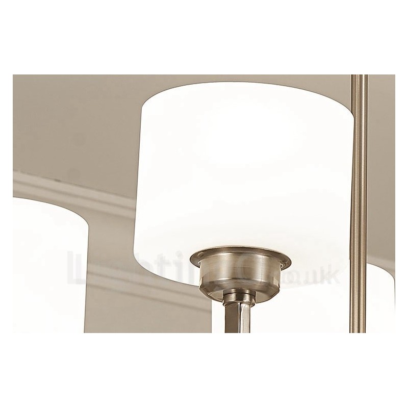 6 Lights Modern Chrome Pendant Light Indoor Chandelier Home Hanging Lighting Lamps Fixtures with Glass Shades