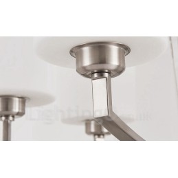 6 Lights Modern Chrome Pendant Light Indoor Chandelier Home Hanging Lighting Lamps Fixtures with Glass Shades