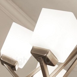 6 Lights Chrome Pendant Light Indoor Modern Chandelier Home Hanging Lighting Lamps Fixtures with Glass Shades