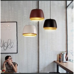 1 Light Modern Contemporary Pendant Light with Black White Red Blue Shade