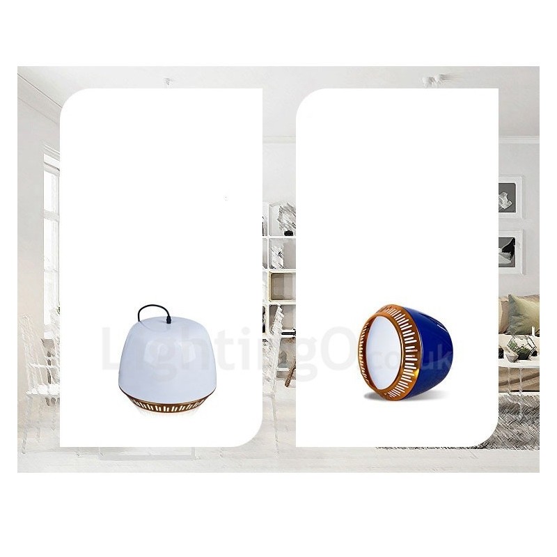 1 Light Modern Contemporary Pendant Light with Black White Red Blue Shade