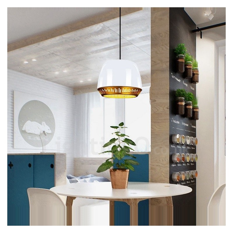 1 Light Modern Contemporary Pendant Light with Black White Red Blue Shade