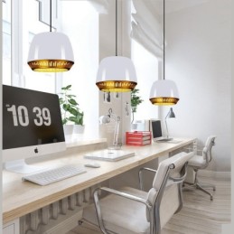 1 Light Modern Contemporary Pendant Light with Black White Red Blue Shade