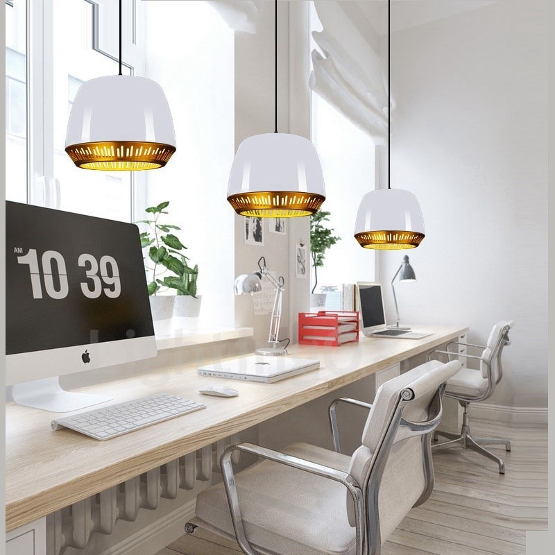 1 Light Modern Contemporary Pendant Light with Black White Red Blue Shade