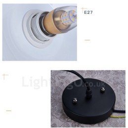 1 Light Modern Contemporary Pendant Light with Black White Red Blue Shade