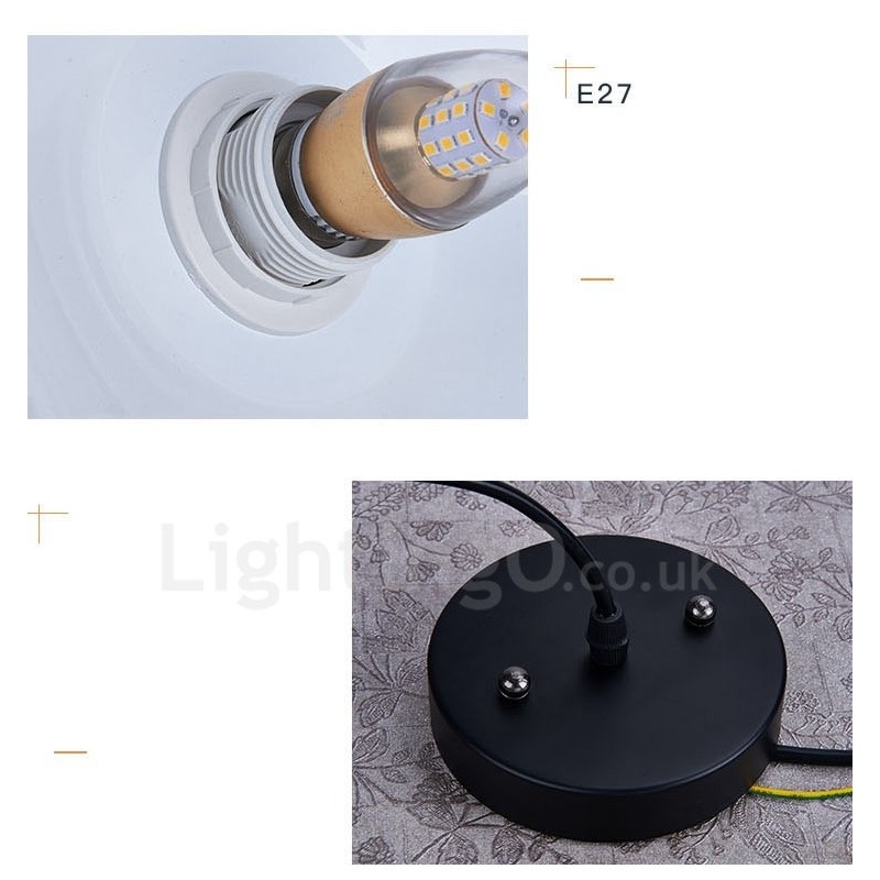 1 Light Modern Contemporary Pendant Light with Black White Red Blue Shade