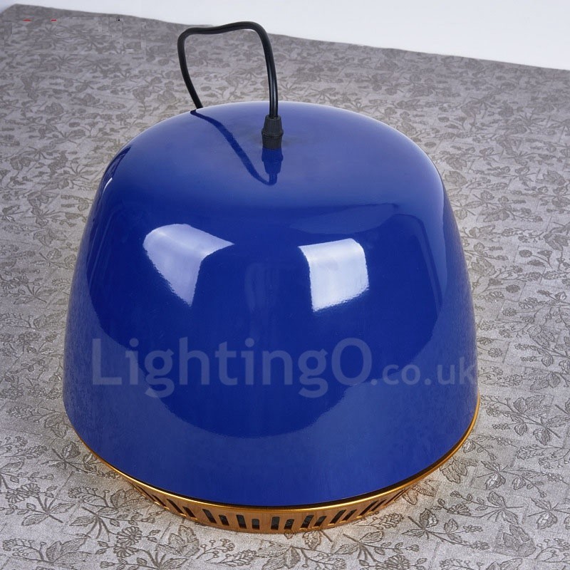 1 Light Modern Contemporary Pendant Light with Black White Red Blue Shade