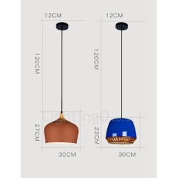 1 Light Modern Contemporary Pendant Light with Black White Red Blue Shade