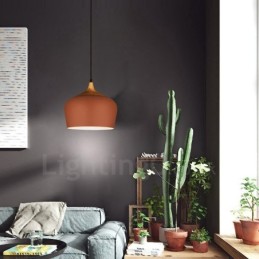 1 Light Modern Contemporary Pendant Light Pendant Lamp with White Red Blue Shade