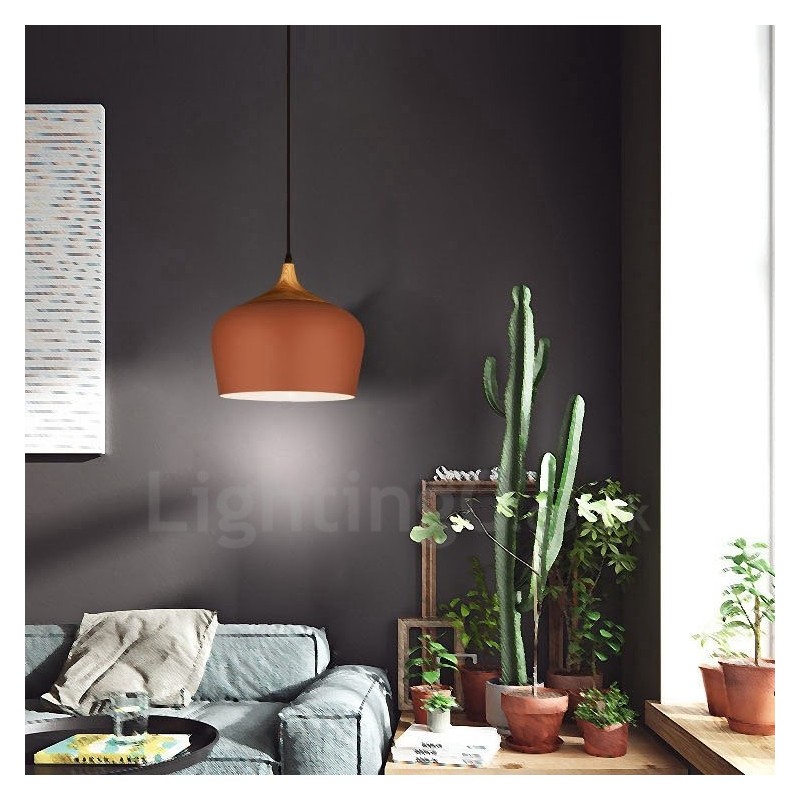 1 Light Modern Contemporary Pendant Light Pendant Lamp with White Red Blue Shade