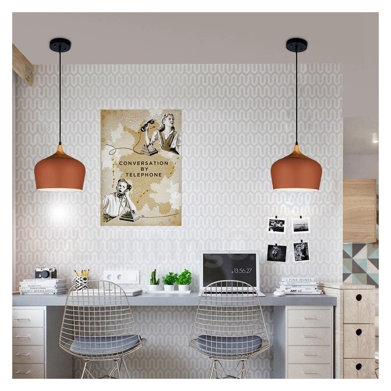 1 Light Modern Contemporary Pendant Light Pendant Lamp with White Red Blue Shade