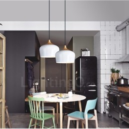 1 Light Modern Contemporary Pendant Light Pendant Lamp with White Red Blue Shade