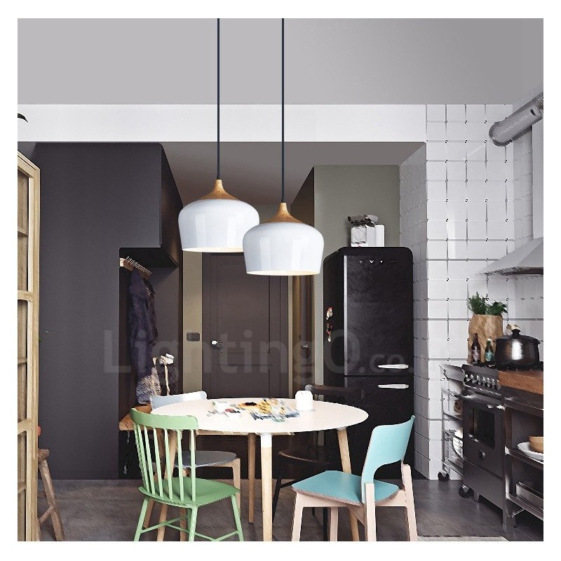 1 Light Modern Contemporary Pendant Light Pendant Lamp with White Red Blue Shade