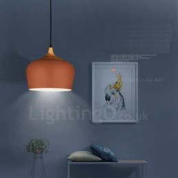 1 Light Modern Contemporary Pendant Light Pendant Lamp with White Red Blue Shade