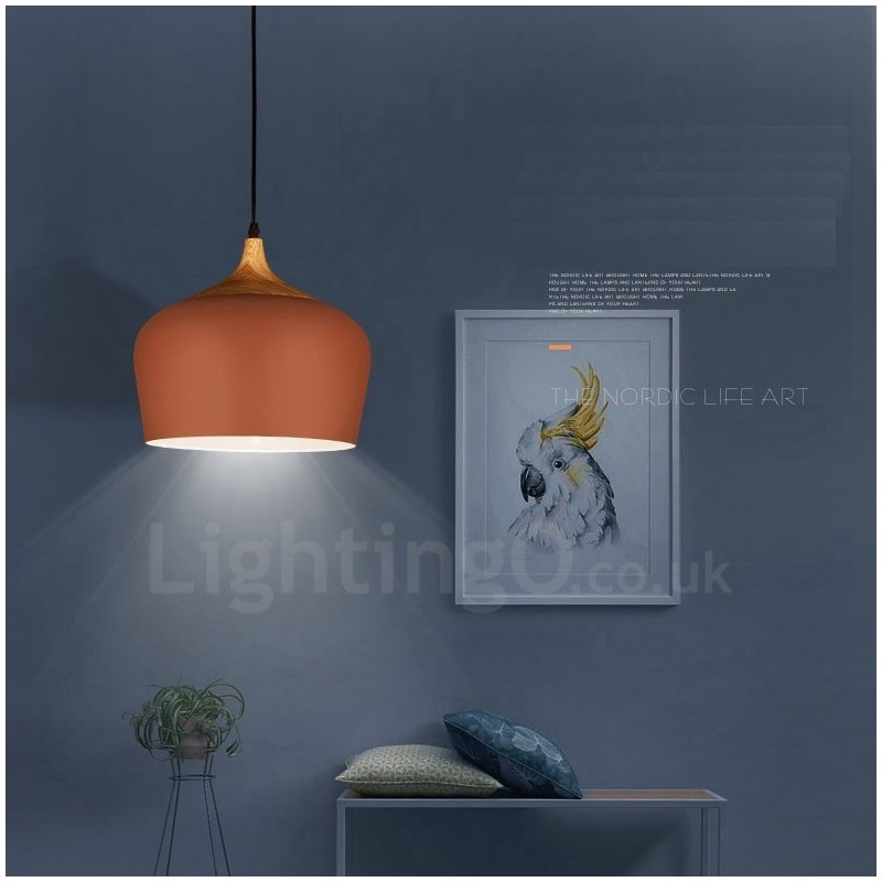1 Light Modern Contemporary Pendant Light Pendant Lamp with White Red Blue Shade