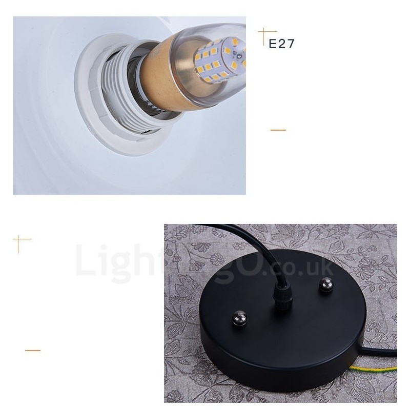 1 Light Modern Contemporary Pendant Light Pendant Lamp with White Red Blue Shade