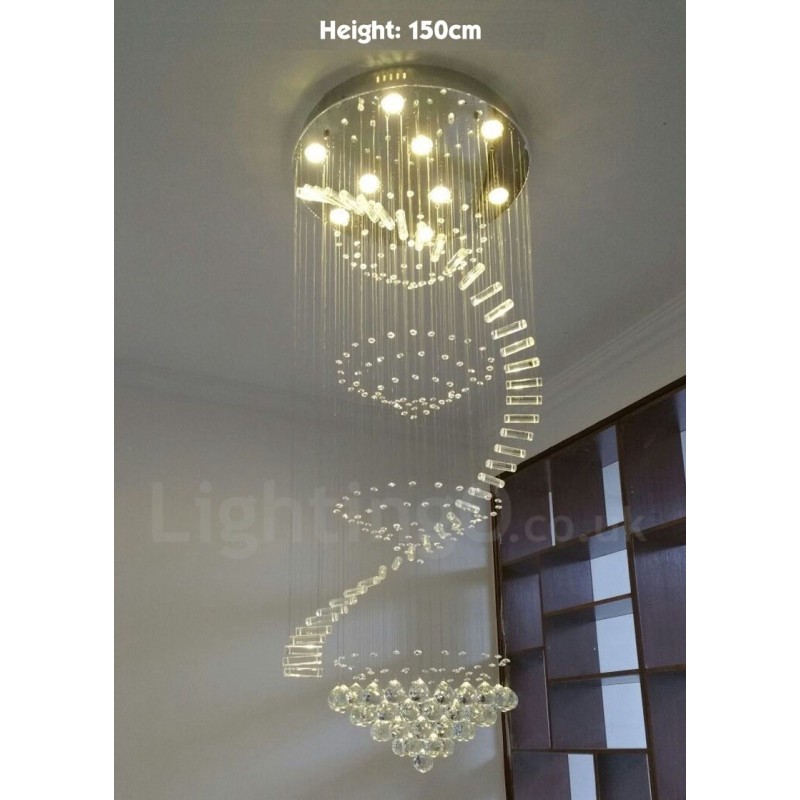 9 Lights Modern K9 Crystal Ceiling Pendant Light Indoor Chandelier Lighting Lamps Fixtures