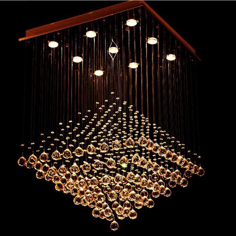 9 Lights Modern K9 Crystal Ceiling Pendant Light Indoor Chandelier Lighting Lamps Fixtures