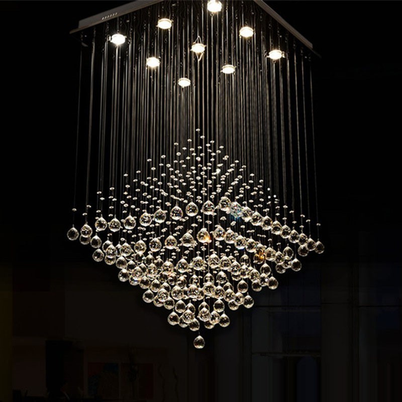 9 Lights Modern K9 Crystal Ceiling Pendant Light Indoor Chandelier Lighting Lamps Fixtures