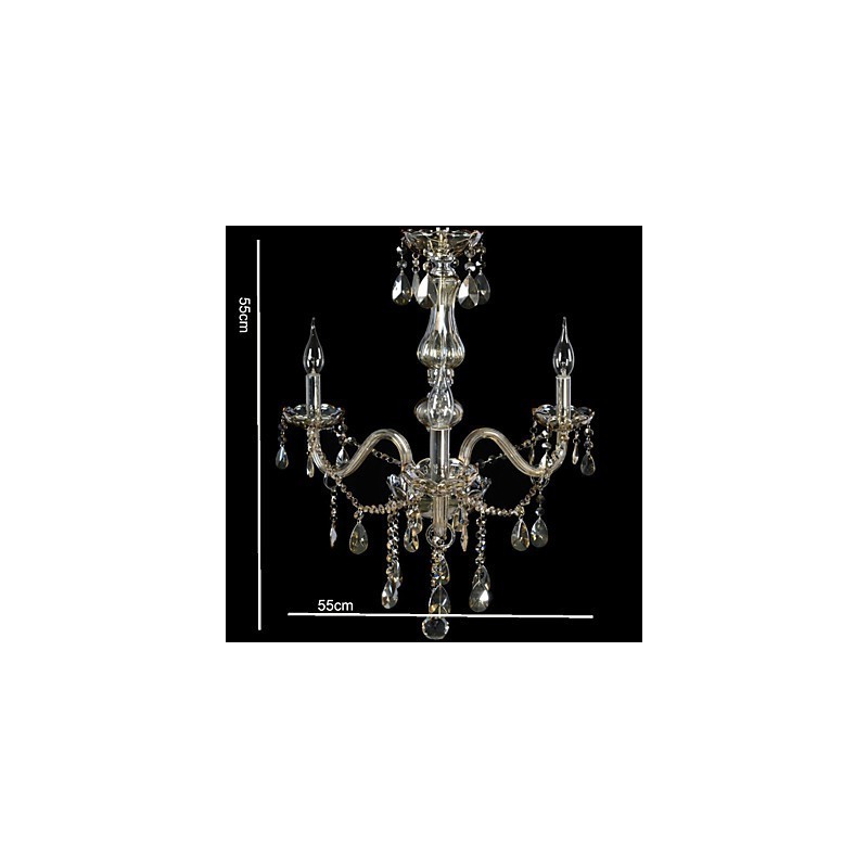 3 Lights Luxury Crystal Chandelier Cognac Color K9 Crystal Chandelier