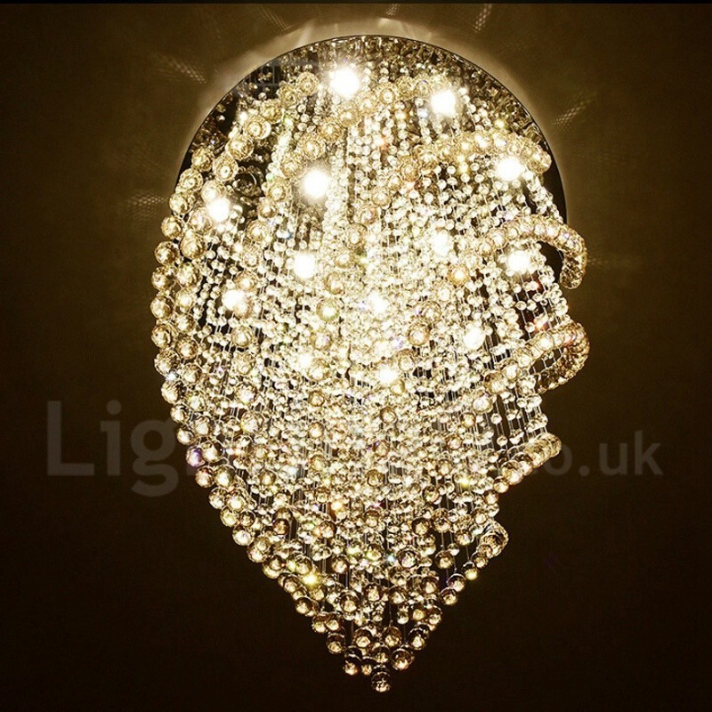 15 Lights Modern K9 Crystal Ceiling Pendant Light Indoor Chandelier Lighting Lamps Fixtures
