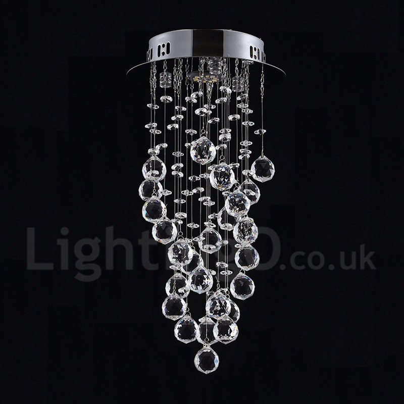 1 Light Modern K9 Crystal Ceiling Pendant Light Indoor Chandelier Lighting Lamps Fixtures
