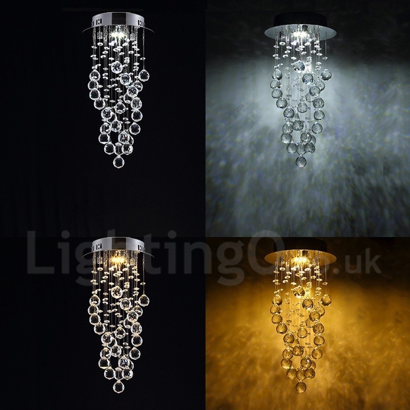 1 Light Modern K9 Crystal Ceiling Pendant Light Indoor Chandelier Lighting Lamps Fixtures