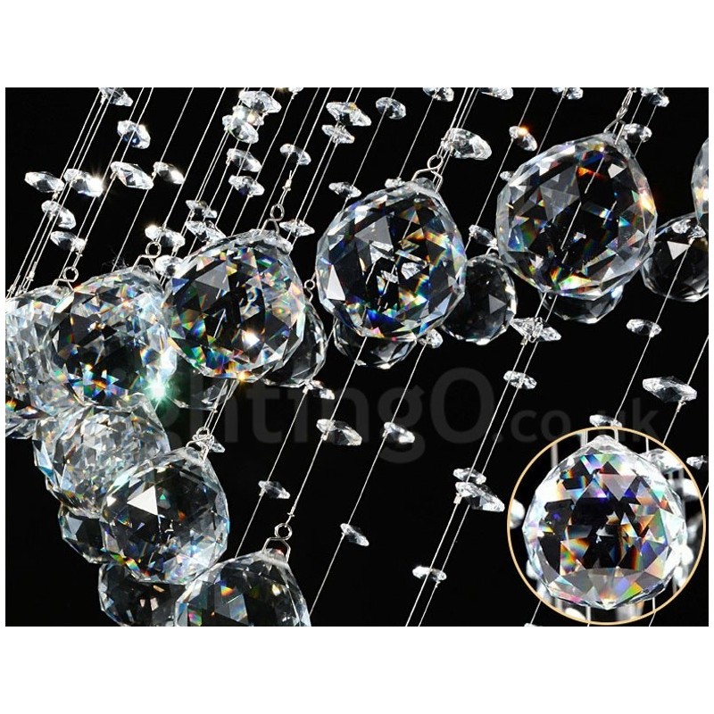 1 Light Modern K9 Crystal Ceiling Pendant Light Indoor Chandelier Lighting Lamps Fixtures