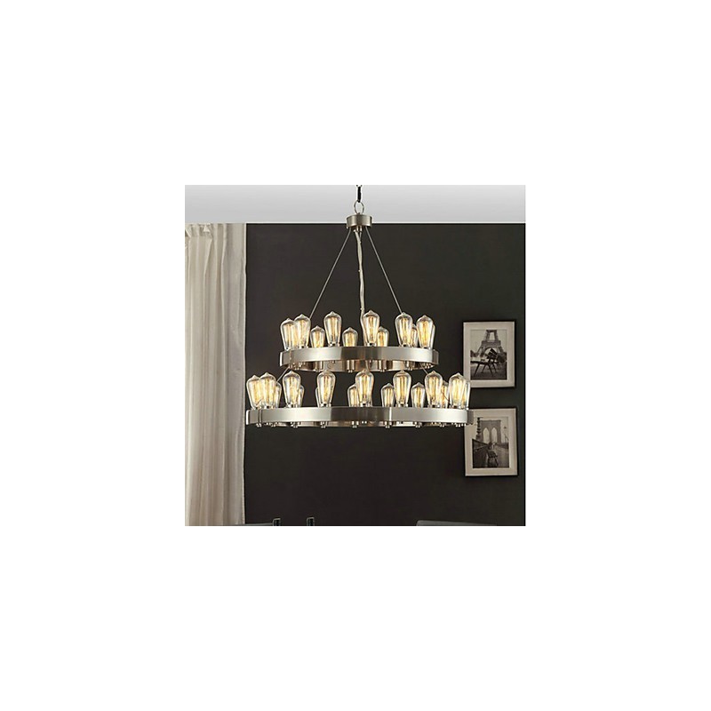Vintage Mini Style Chrome Metal Chandelier