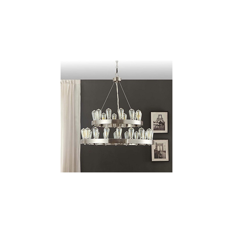 Vintage Mini Style Chrome Metal Chandelier