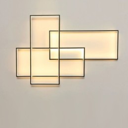 Modern Comtemporary Alumilium Painting Ceiling Light Flush Mount Wall Light with Remoter Dimmer for Living Room Bed Room