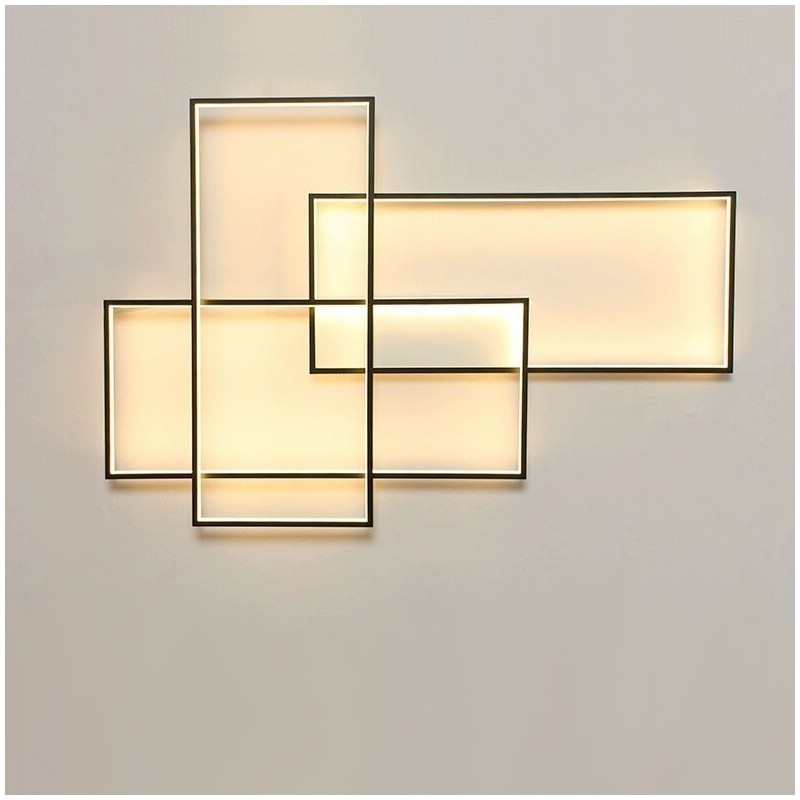 Modern Comtemporary Alumilium Painting Ceiling Light Flush Mount Wall Light with Remoter Dimmer for Living Room Bed Room