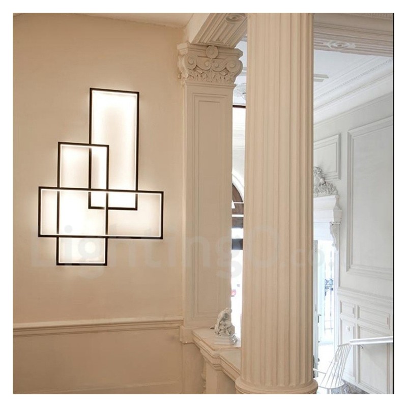 Modern Comtemporary Alumilium Painting Ceiling Light Flush Mount Wall Light with Remoter Dimmer for Living Room Bed Room