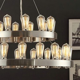 Vintage Mini Style Chrome Metal Chandelier