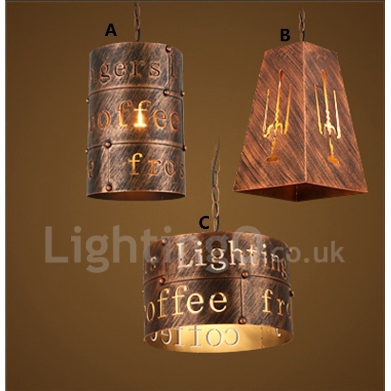 1 Light Retro Vintage Pendant Light Cafe House Pendant Lamp