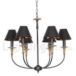 6 Light Rustic Retro Contemporary Candle Style Chandelier