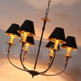 6 Light Rustic Retro Contemporary Candle Style Chandelier