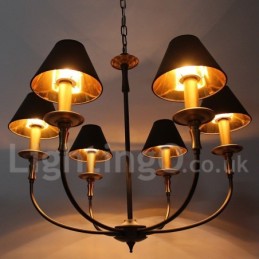 6 Light Rustic Retro Contemporary Candle Style Chandelier