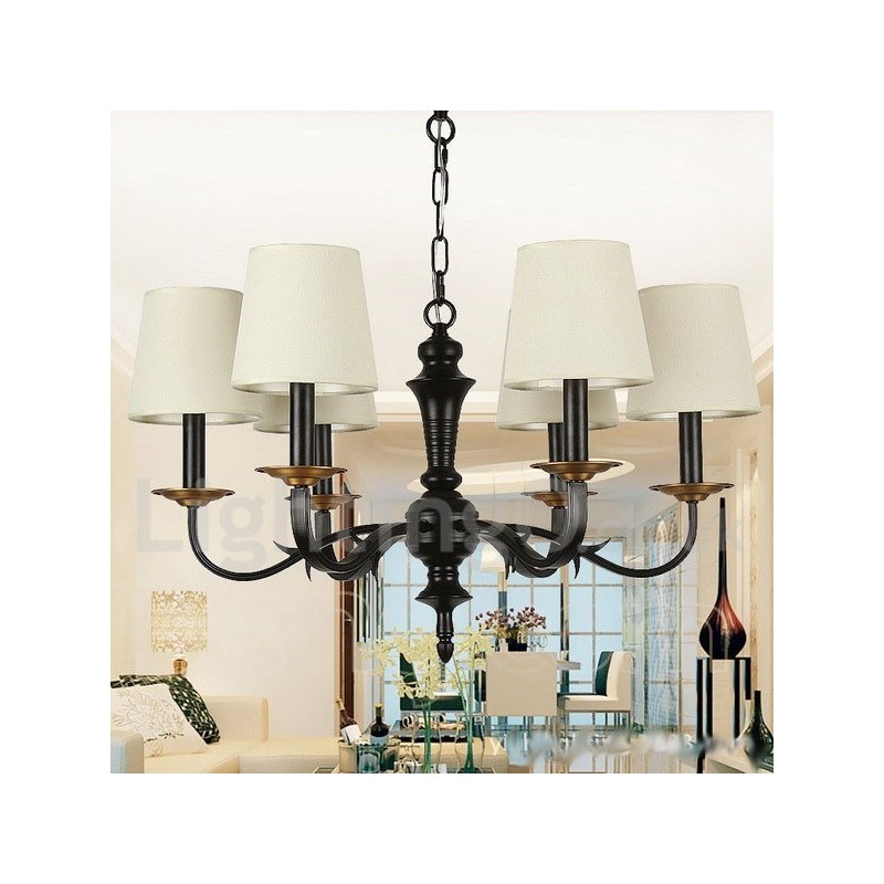 6 Light Rustic Retro Candle Style Chandelier