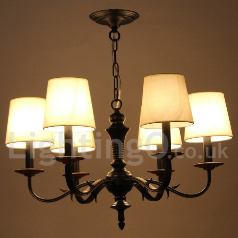 6 Light Rustic Retro Candle Style Chandelier
