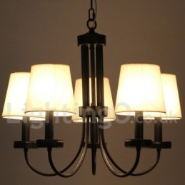 5 Light Retro Contemporary Black Candle Style Chandelier