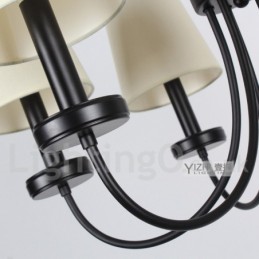 5 Light Retro Contemporary Black Candle Style Chandelier
