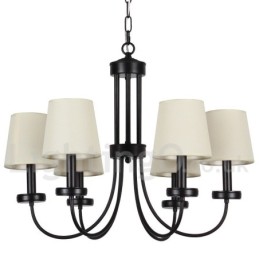 6 Light Retro Contemporary Black Candle Style Chandelier