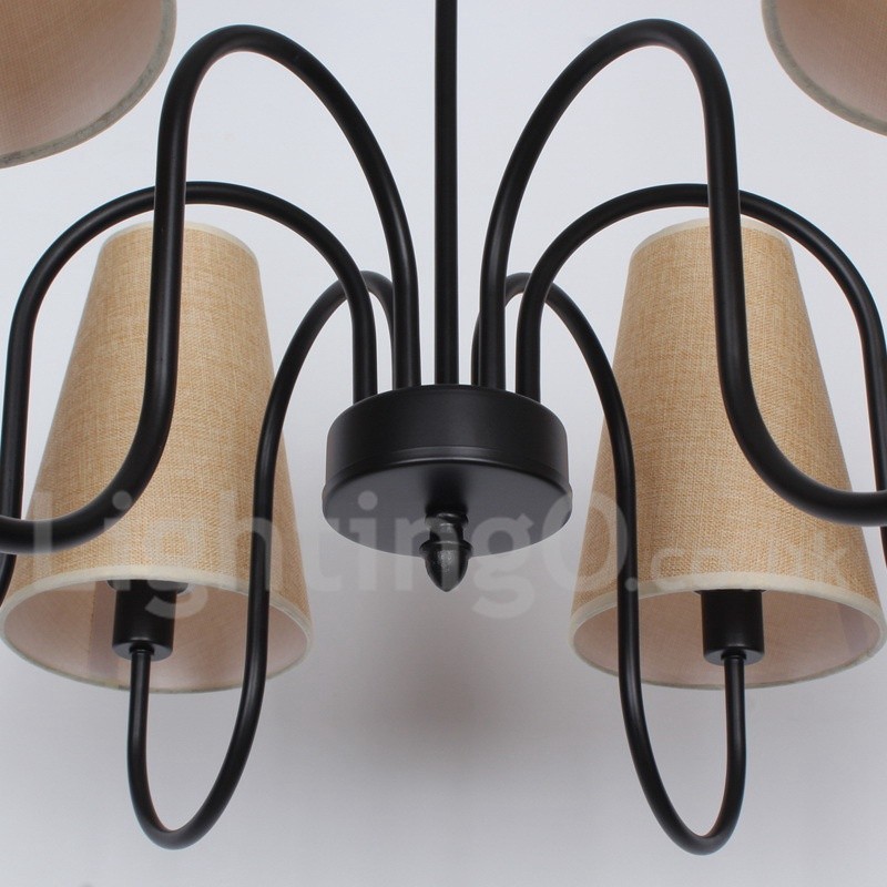 6 Light Retro Contemporary Candle Style Chandelier