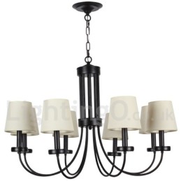 8 Light Retro Contemporary Black Candle Style Chandelier