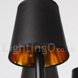 8 Light Black Retro Candle Style Chandelier