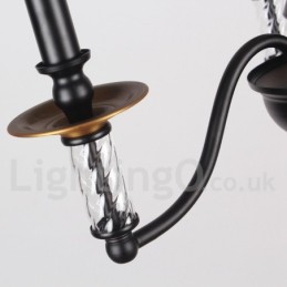 8 Light Black Retro Candle Style Chandelier