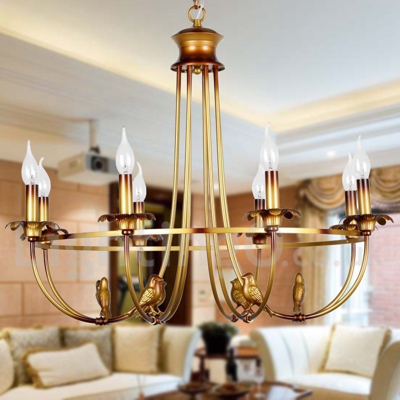 8 Light Rustic Retro Candle Style Chandelier